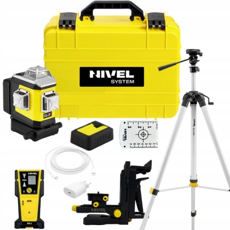 Nivel System Clx3r Laser Krzyżowy Czerwony Zestaw Czujnik Statyw