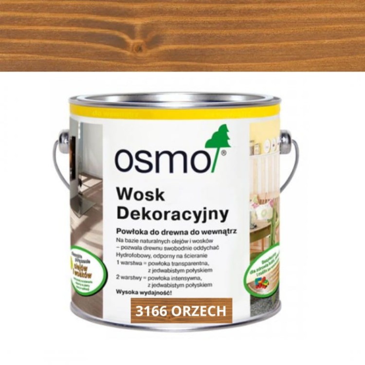 Osmo wosk dekoracyjny transparent 3166 orzech 2,5l