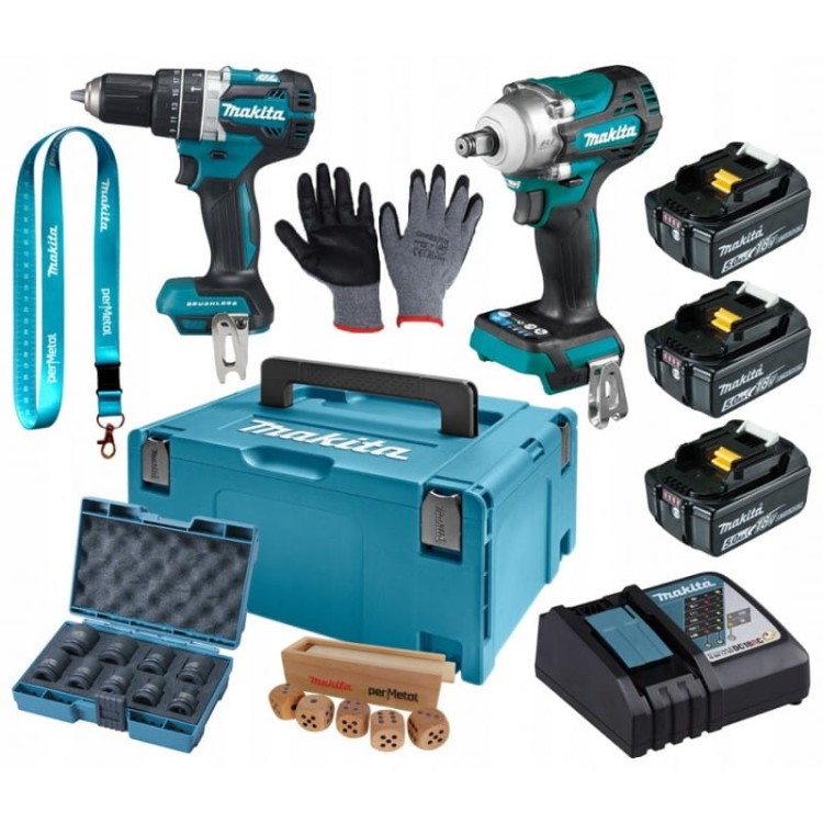 Makita DLX2359TJ1 Wkrętarka + klucz udarowy 3x 5Ah 18V