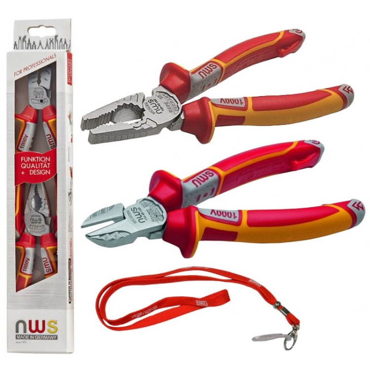 NWS Zestaw Kombinerki + Szczypce boczne 1000V VDE