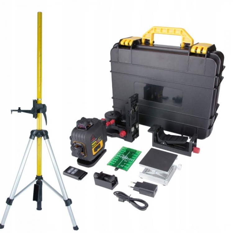 Laser Liniowy Samopoziomuący Zielony Lamigo Cross 4d + Kolumna Rozporowa