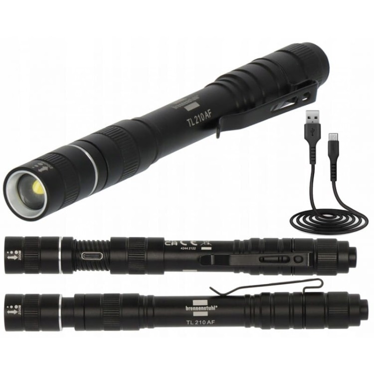 Brennenstuhl tl210af latarka led   klips akumulator 200lm ip44 zoom osram usb