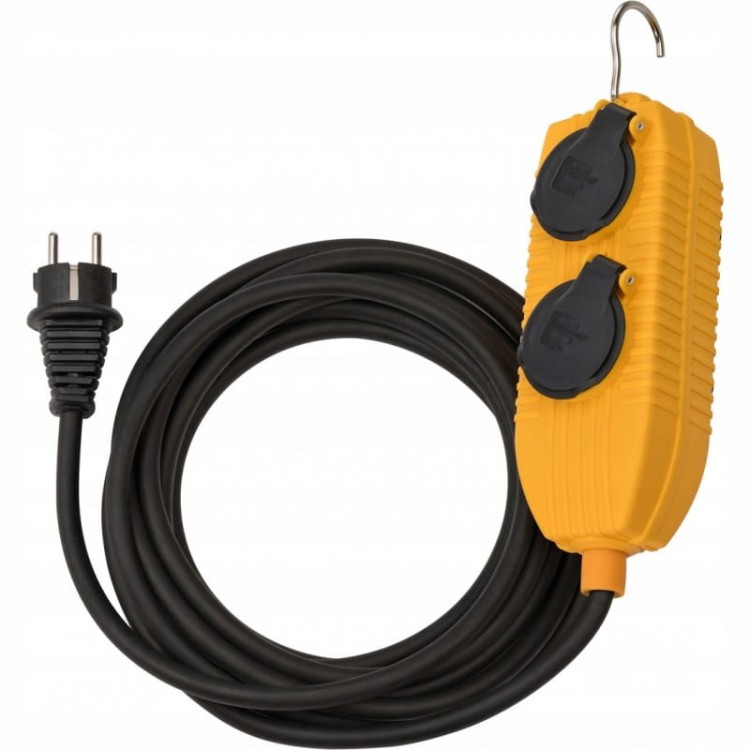 Brennenstuhl przedłużacz budowlany  powerblock ip54 4 gniazda guma hak 10m