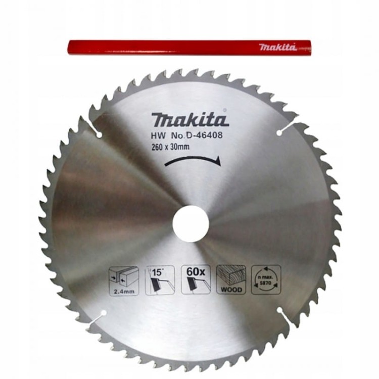 Makita d-46408 tarcza  do drewna 260x30mm 60z