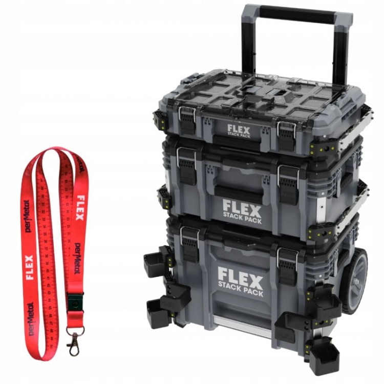 Flex tk-l sp set-1 zestaw 3 walizek transportowych mobilny warsztat  skrzynia narzędziowa na kólkach stack pack standard