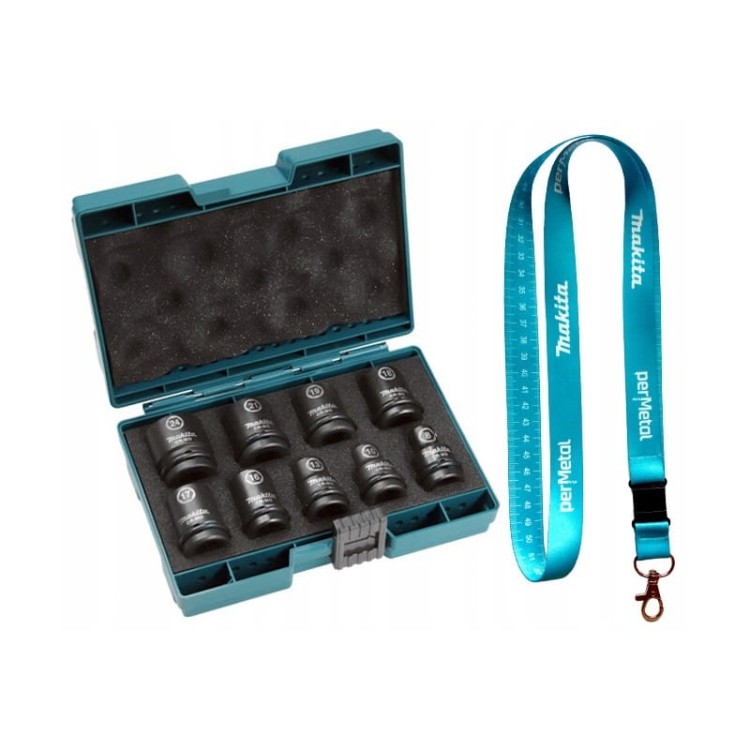 Makita e-16564 zestaw nasadek udarowych 1/2" sześciokątnych 9szt