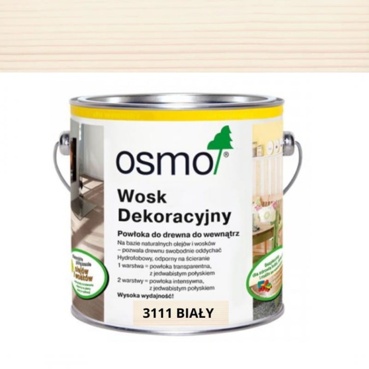 Osmo wosk dekoracyjny: transparent 3111 biały 2,5l