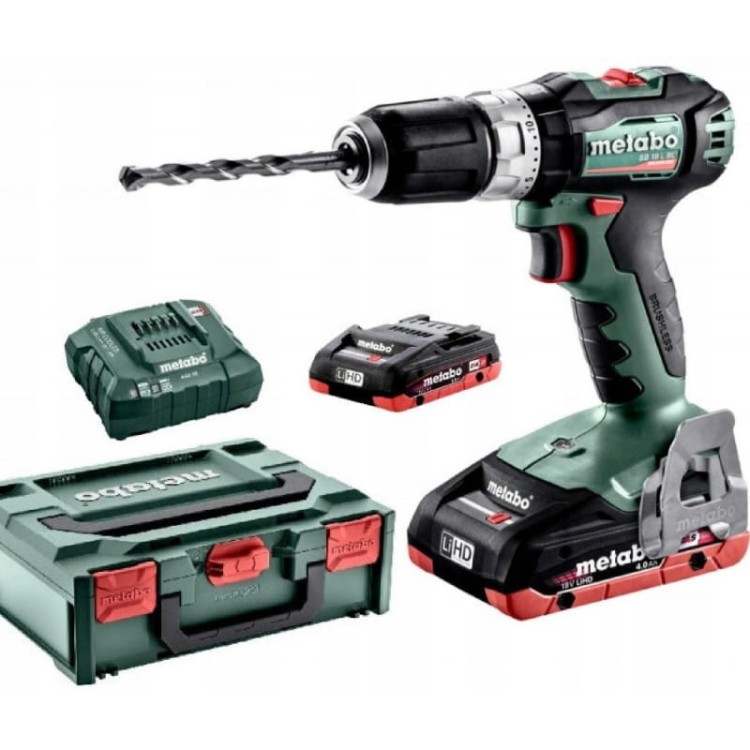 Metabo Wiertarka Udarowa Bezszczotkowa + 2x Aku 4ah Ładowarka Walizka 18v
