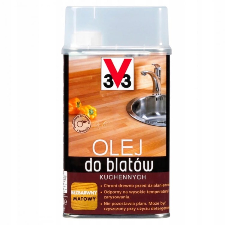 V33 olej do drewna olej do blatów kuchennych bezbarwny 0,5l