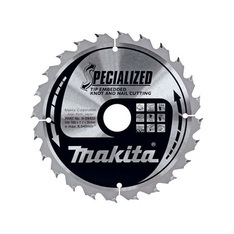 Makita Specialized B-09422 tarcza do drewna 190mm