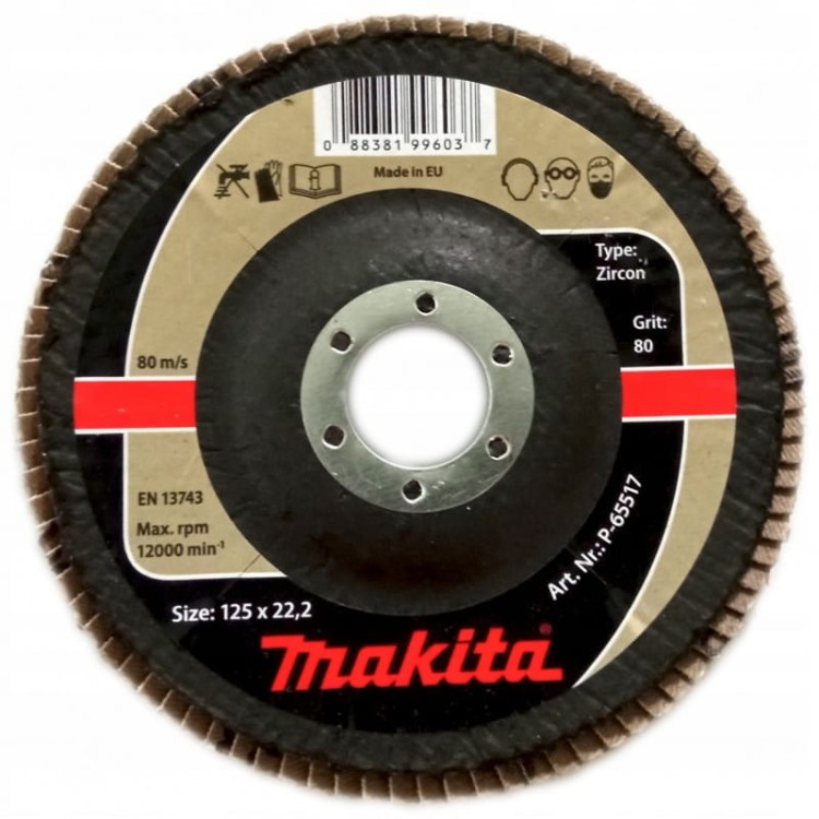 Makita P-65517 Ściernica Listkowa Zirkon 125mm K80