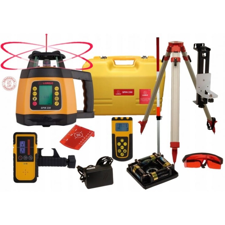 Niwelator Laserowy Laser Rotacyjny Lamigo Spin 230 Zestaw - Statyw Łata