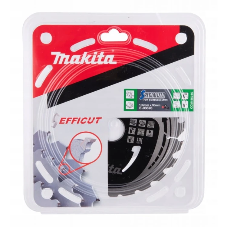 Makita e-08676 tarcza tnąca efficut 185x30 24z drewno