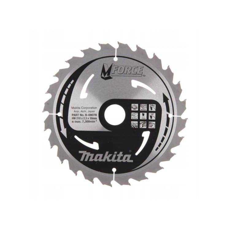 Makita b-08078 tarcza do cięcia drewna m-force t.C.T, 210 x 30 mm, 24 zęby
