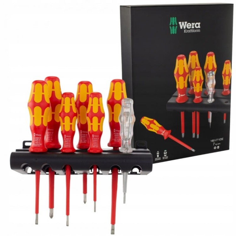 Wera 160 I/7 Vde Rack Zestaw Wkrętaków Kraftform Plus Izolowanych 7szt