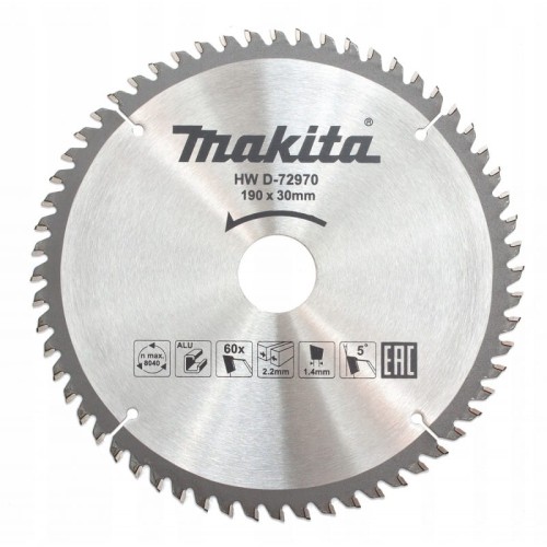 Makita d-72970 tarcza do metalu 190x30mm 60z do aluminium