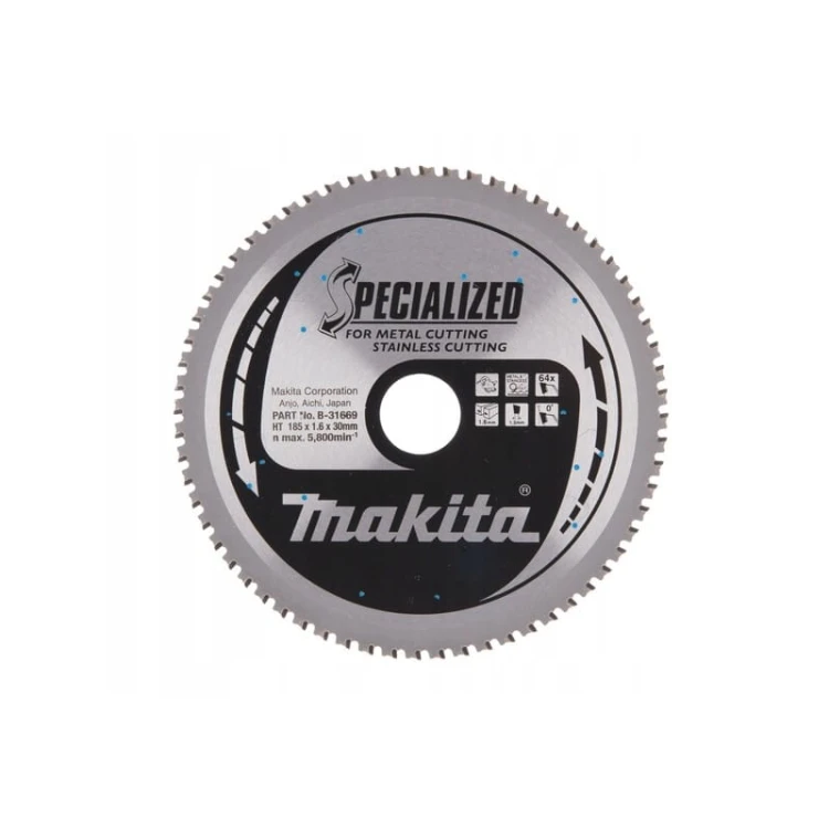 Makita b-31669 tarcza  do metalu specialized t.C.T, 185 x 30 mm, 64 zęby