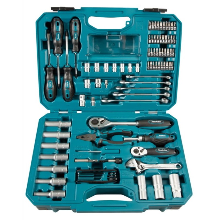 Makita e-08458 zestaw narzędzi osprzęt bity grzechotka nasadki 87szt