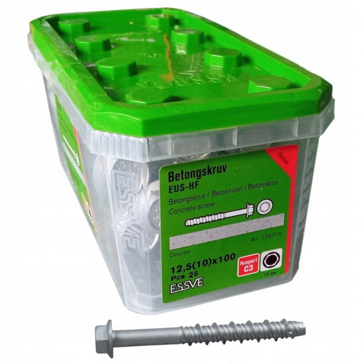 Essve Wkręty 12,5(10)x100 Eus Do Betonu Hex 25szt