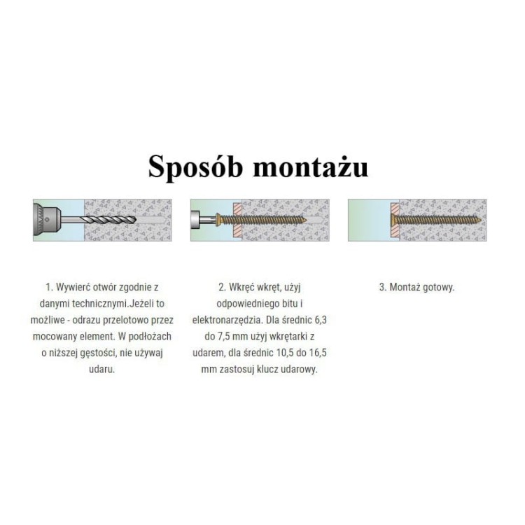 Essve wkręty 7,5x92 do betonu 100szt