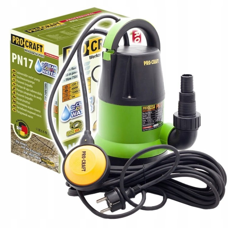 Procraft Pn17 Pompa Zanurzeniowa Do Wody Brudnej 400w 7500l/h