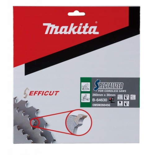 Makita b-64630 tarcza tnąca efficut 260x30 45z drewno