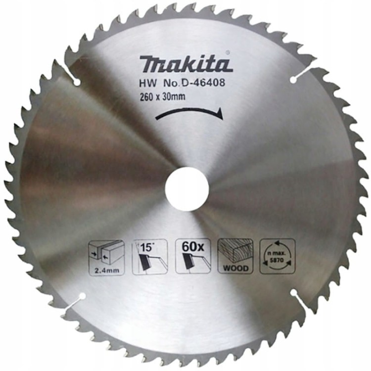 Makita d-46408 tarcza  do drewna 260x30mm 60z