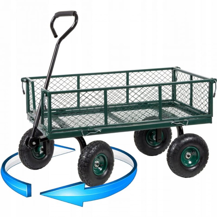 Wózek ogrodowy transportowy rozkładane burty STALOWY 250kg przyczepka DOOC