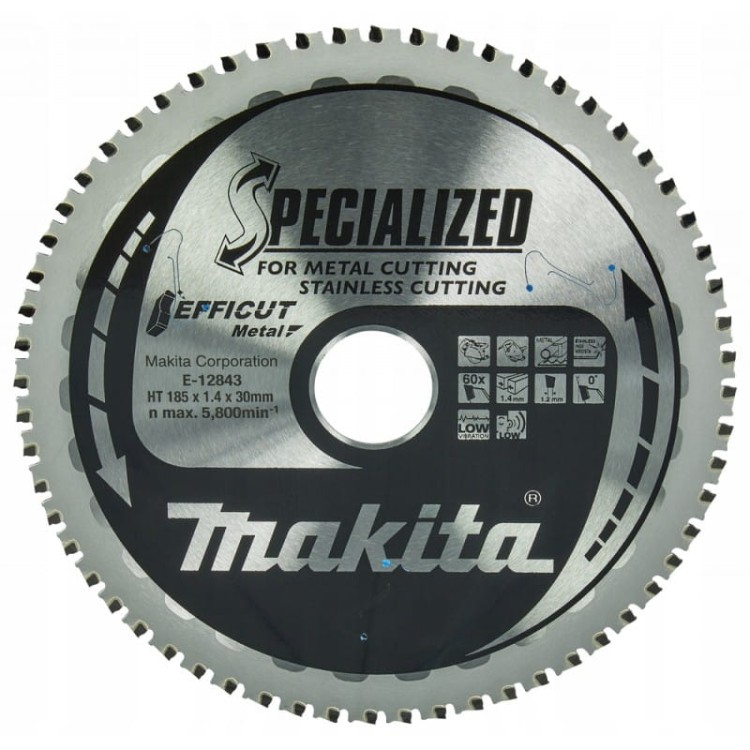 Makita e-12843 tarcza tnąca efficut 185x30mm 60z metal stal nierdzewna