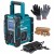 Makita DMR301 Radio budowlane z ładowarką DAB+ BT USB 10,8V 12V 14,4V 18V LXT IP64