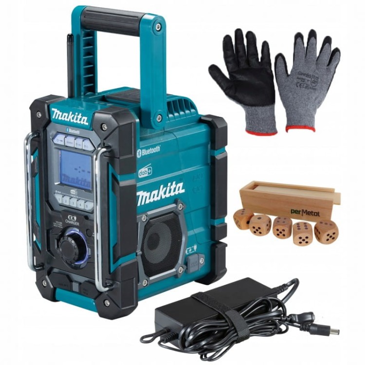Makita DMR301 Radio budowlane z ładowarką DAB+ BT USB 10,8V 12V 14,4V 18V LXT IP64