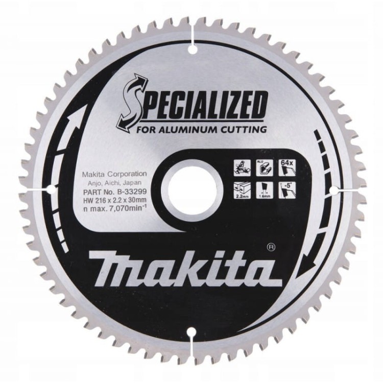 Makita b-33299 tarcza tnąca specialized t.C.T. 216 x 30 mm 64z aluminium