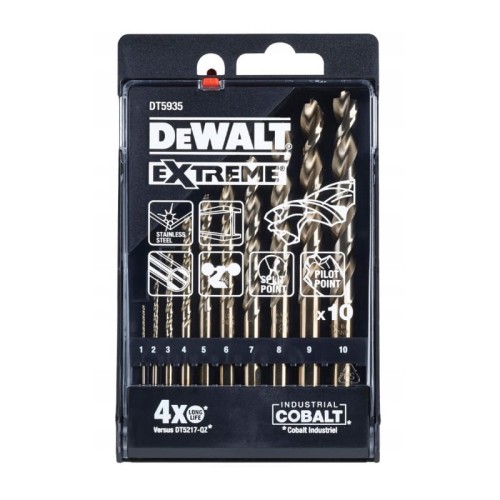 DeWalt DT5935-QZ zestaw 10 wierteł do metalu cobalt 1-10