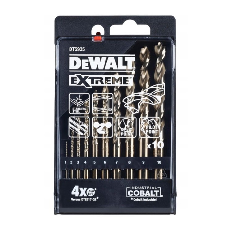 DeWalt DT5935-QZ zestaw 10 wierteł do metalu cobalt 1-10