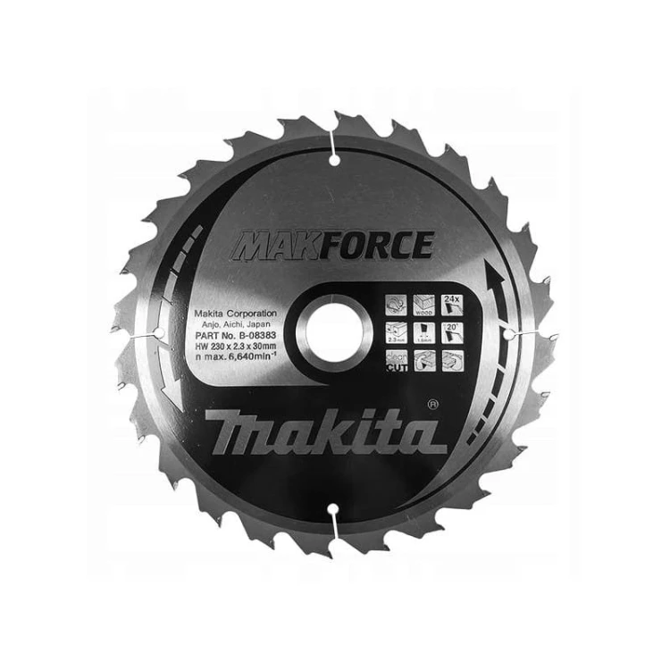 Makita b-08383 tarcza do cięcia drewna makforce t.C.T, 230 x 30 mm, 24 zęby