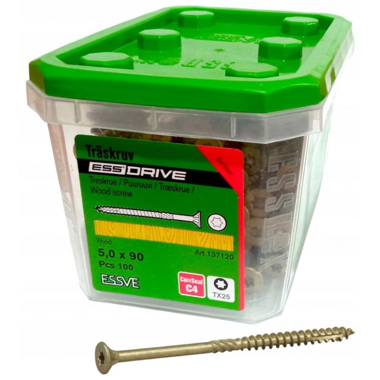 Wkręty do drewna T Essve 5x90mm X25 corrseal 100szt