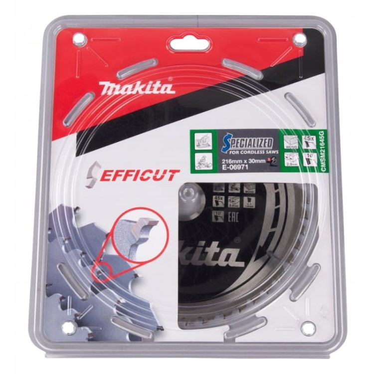 Makita e-06971 tarcza tnąca efficut 216x30  45z drewno