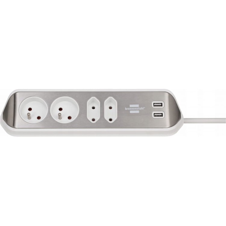 Brennenstuhl listwa zasilająca narożna przedłużacz sb 4 gniazda 2xusb 2m