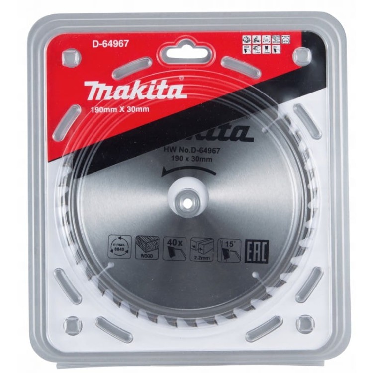 Makita  d-64967 tarcza do drewna 190x30mm 40z