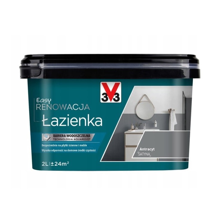 V33 Farba Akrylowa Renowacyjna Łazienka Płytki Meble Antracyt 2l