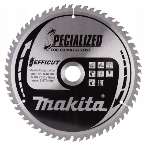 Makita b-67284 tarcza tnąca efficut 260x30 60z drewno