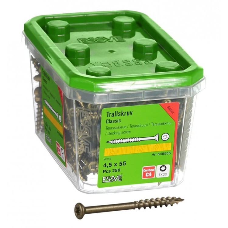 Wkręty tarasowe  ESSVE 4,5 x 55 mmClassic zestaw 250szt