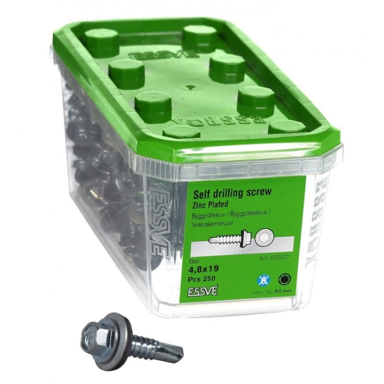 ESSVE 4,8 x 19 mm 250szt zestaw wkrętów samowiercących