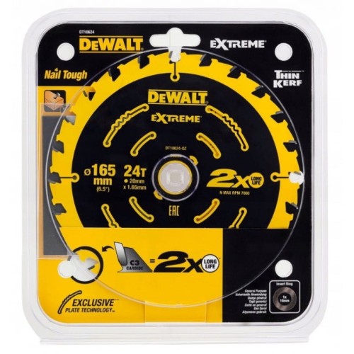 Dewalt DT10624-QZ tarcza do drewna piła 165x20 24Z
