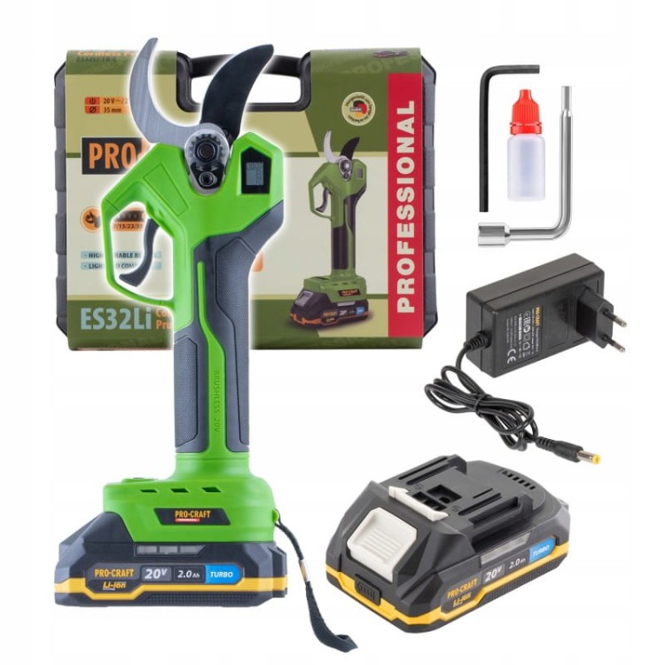 Procraft Es32li Sekator Nożyce Akumulatorowe 20v 35mm Lcd