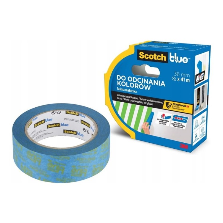 Scotchblue Taśma Malarska Do Odcinania Kolorów, 36mm X 41m