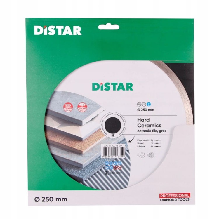 Distar Tarcza Diamentowa Hard Ceramics Do Ceramiki 250x1,6x10