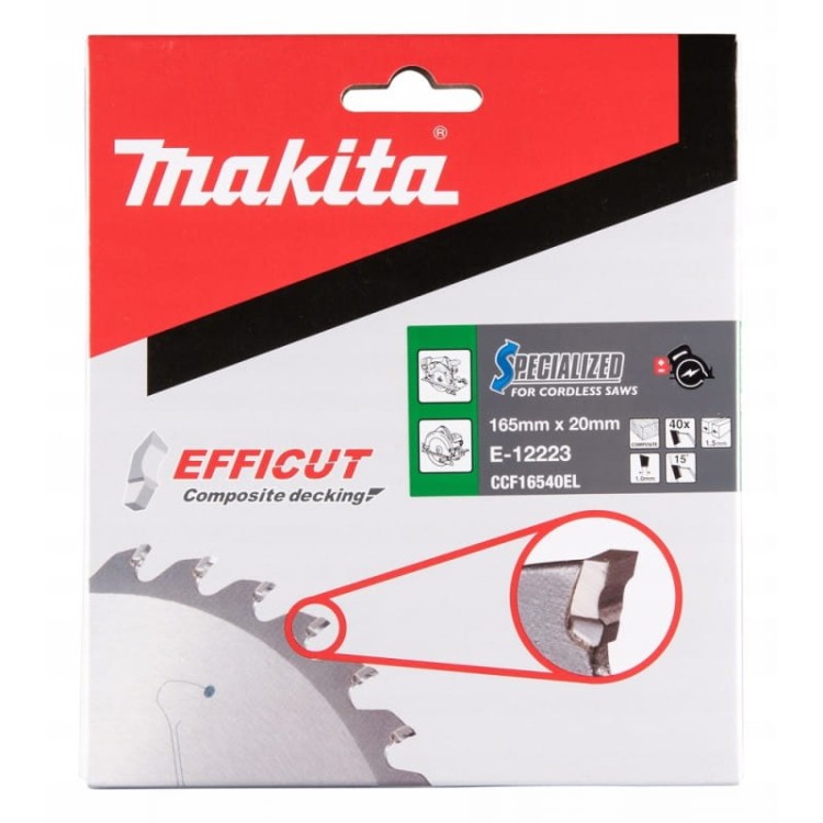 Makita e-12223 tarcza tnąca efficut 165x20mm 40z drewno