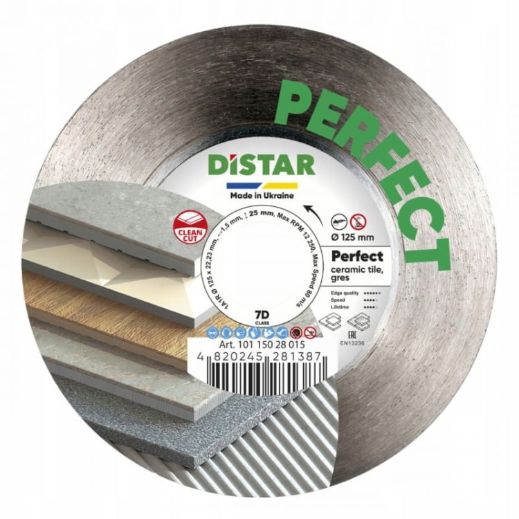 Distar Tarcza Diamentowa do cięcia gresu Perfect 125x1,5x25x22,23h