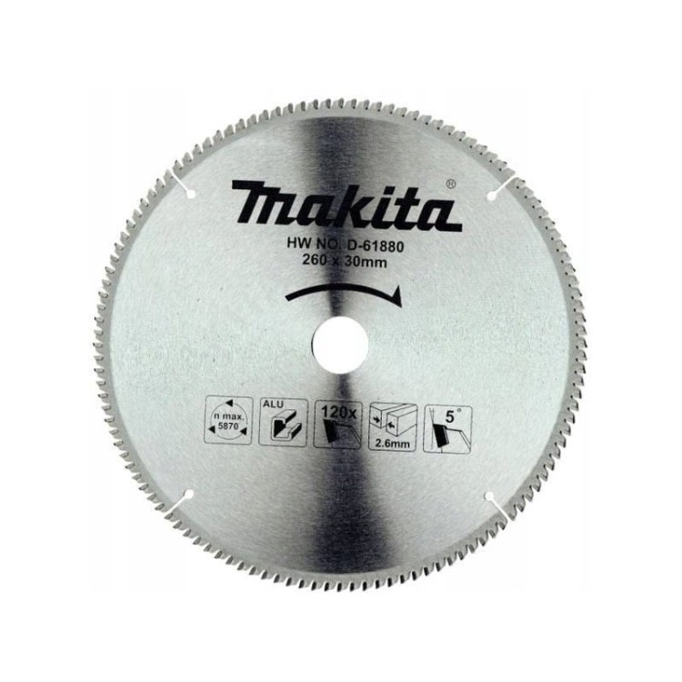Makita d-61880 tarcza do metalu 260x30mm 120z do aluminium